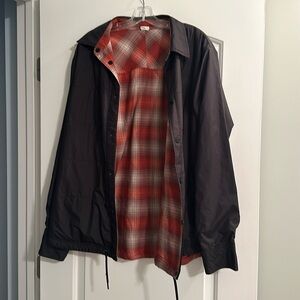North face men’s reversible black and plaid jacket size large only worn once